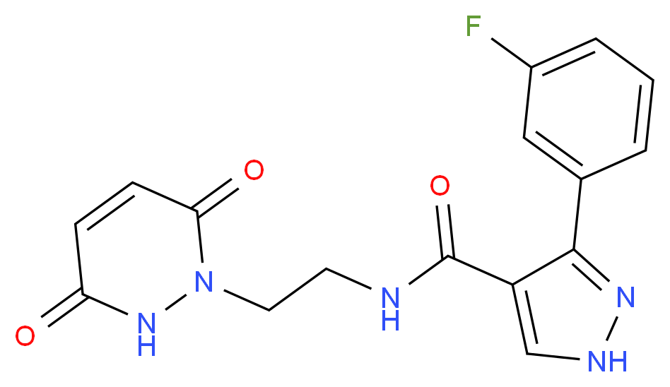 N-[2-(3,6-dioxo-3,6-dihydropyridazin-1(2H)-yl)ethyl]-3-(3-fluorophenyl)-1H-pyrazole-4-carboxamide_分子结构_CAS_)