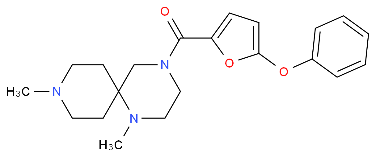 1,9-dimethyl-4-(5-phenoxy-2-furoyl)-1,4,9-triazaspiro[5.5]undecane_分子结构_CAS_)