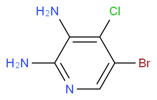 5-Bromo-4-chloropyridine-2,3-diamine_分子结构_CAS_1131604-99-3)