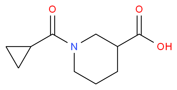 1-(Cyclopropylcarbonyl)-3-piperidine-carboxylic acid_分子结构_CAS_)