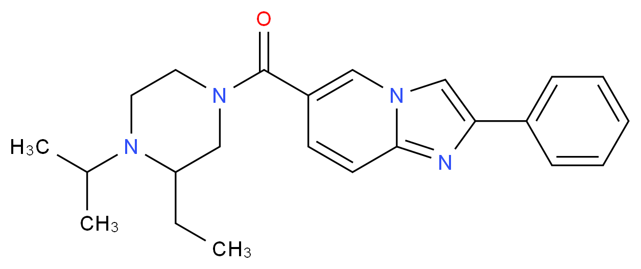 6-[(3-ethyl-4-isopropylpiperazin-1-yl)carbonyl]-2-phenylimidazo[1,2-a]pyridine_分子结构_CAS_)