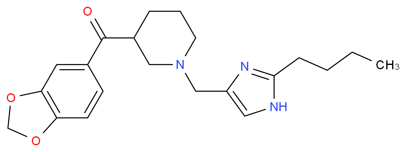 1,3-benzodioxol-5-yl{1-[(2-butyl-1H-imidazol-4-yl)methyl]-3-piperidinyl}methanone_分子结构_CAS_)