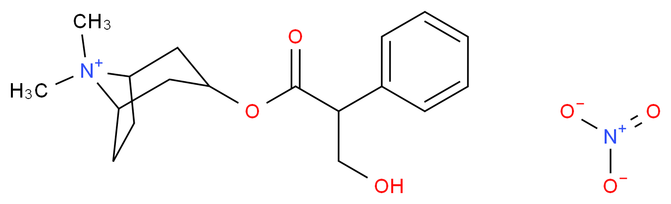 3-[(3-hydroxy-2-phenylpropanoyl)oxy]-8,8-dimethyl-8-azabicyclo[3.2.1]octan-8-ium; nitrooxidane_分子结构_CAS_52-88-0