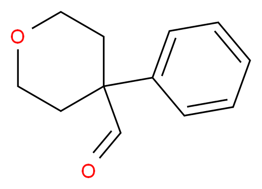 4-苯基四氢-2H-吡喃-4-甲醛_分子结构_CAS_66109-88-4)