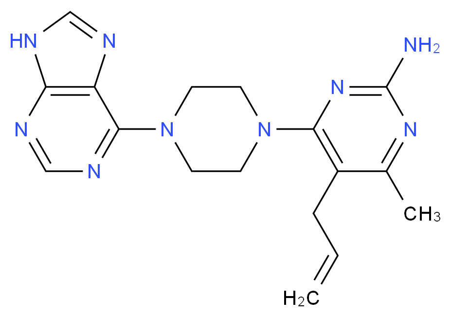 5-allyl-4-methyl-6-[4-(9H-purin-6-yl)piperazin-1-yl]pyrimidin-2-amine_分子结构_CAS_)