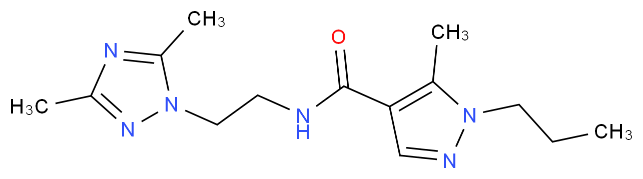 N-[2-(3,5-dimethyl-1H-1,2,4-triazol-1-yl)ethyl]-5-methyl-1-propyl-1H-pyrazole-4-carboxamide_分子结构_CAS_)