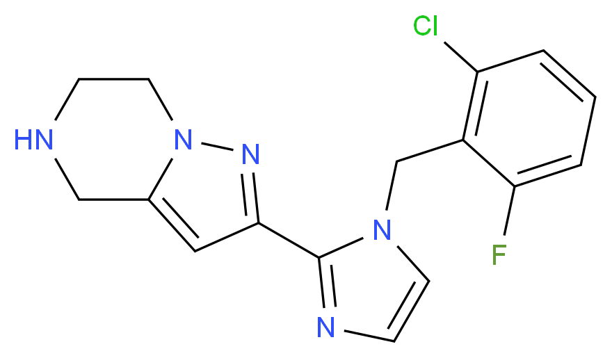 2-[1-(2-chloro-6-fluorobenzyl)-1H-imidazol-2-yl]-4,5,6,7-tetrahydropyrazolo[1,5-a]pyrazine_分子结构_CAS_)