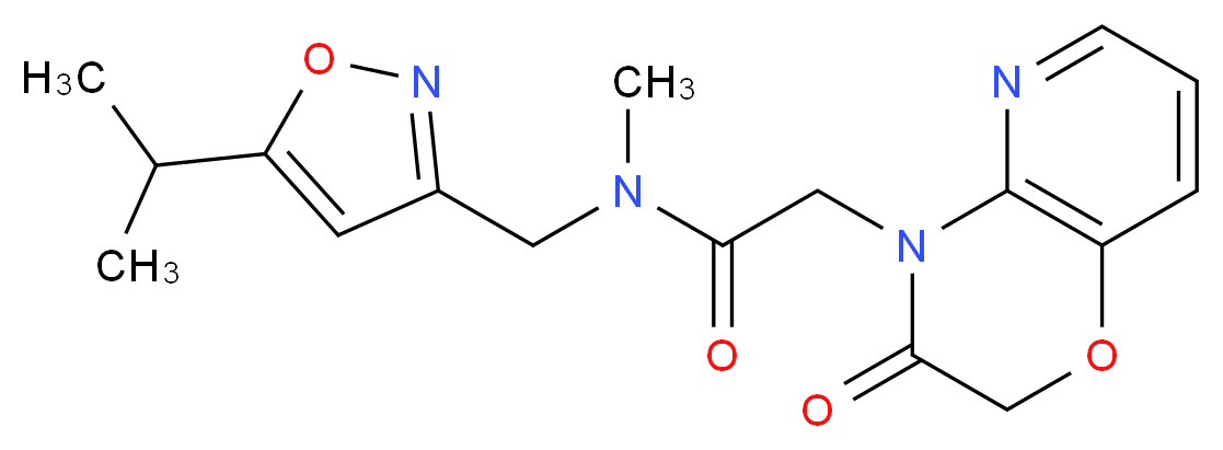 N-[(5-isopropylisoxazol-3-yl)methyl]-N-methyl-2-(3-oxo-2,3-dihydro-4H-pyrido[3,2-b][1,4]oxazin-4-yl)acetamide_分子结构_CAS_)