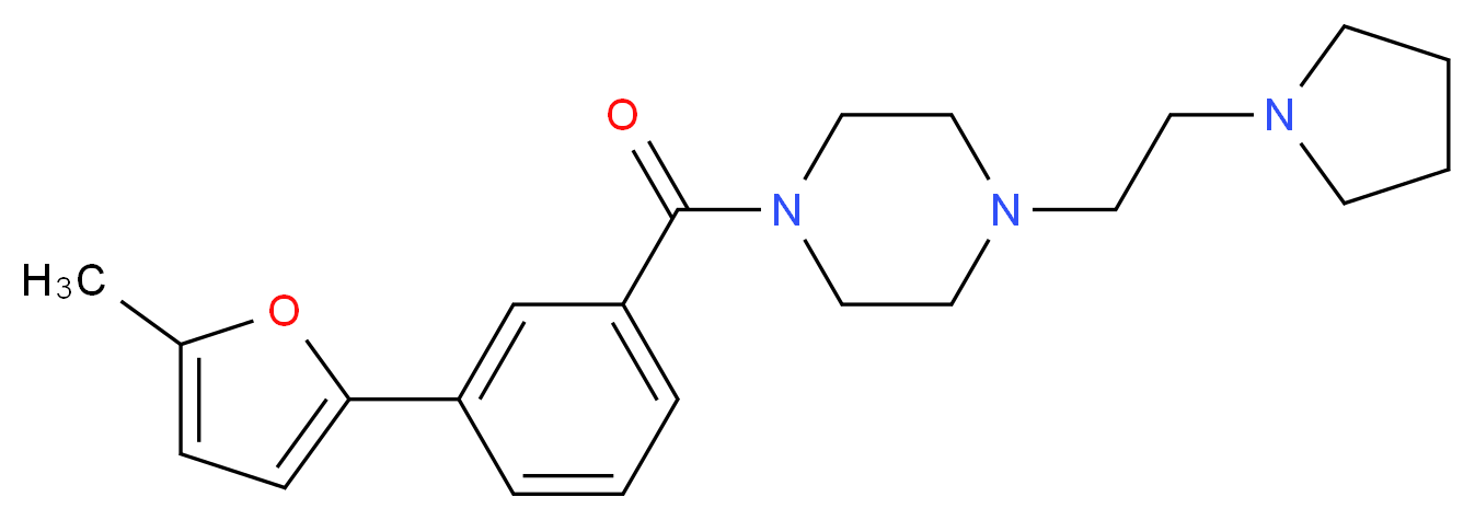 1-[3-(5-methyl-2-furyl)benzoyl]-4-(2-pyrrolidin-1-ylethyl)piperazine_分子结构_CAS_)