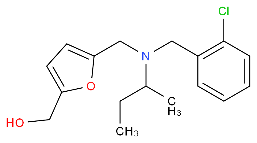 (5-{[sec-butyl(2-chlorobenzyl)amino]methyl}-2-furyl)methanol_分子结构_CAS_)