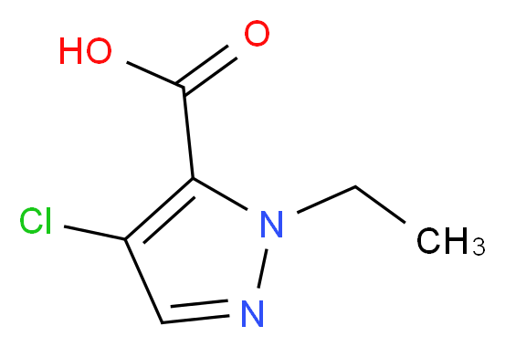 4-chloro-1-ethyl-1H-pyrazole-5-carboxylic acid_分子结构_CAS_400756-39-0