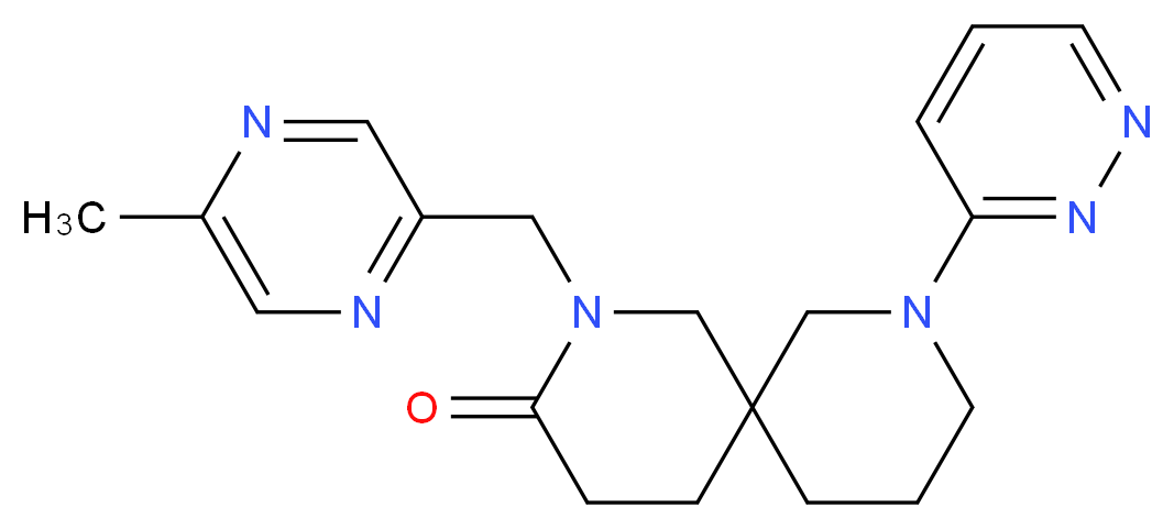 2-[(5-methyl-2-pyrazinyl)methyl]-8-(3-pyridazinyl)-2,8-diazaspiro[5.5]undecan-3-one_分子结构_CAS_)