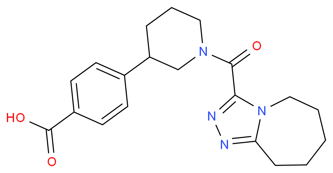 4-[1-(6,7,8,9-tetrahydro-5H-[1,2,4]triazolo[4,3-a]azepin-3-ylcarbonyl)piperidin-3-yl]benzoic acid_分子结构_CAS_)