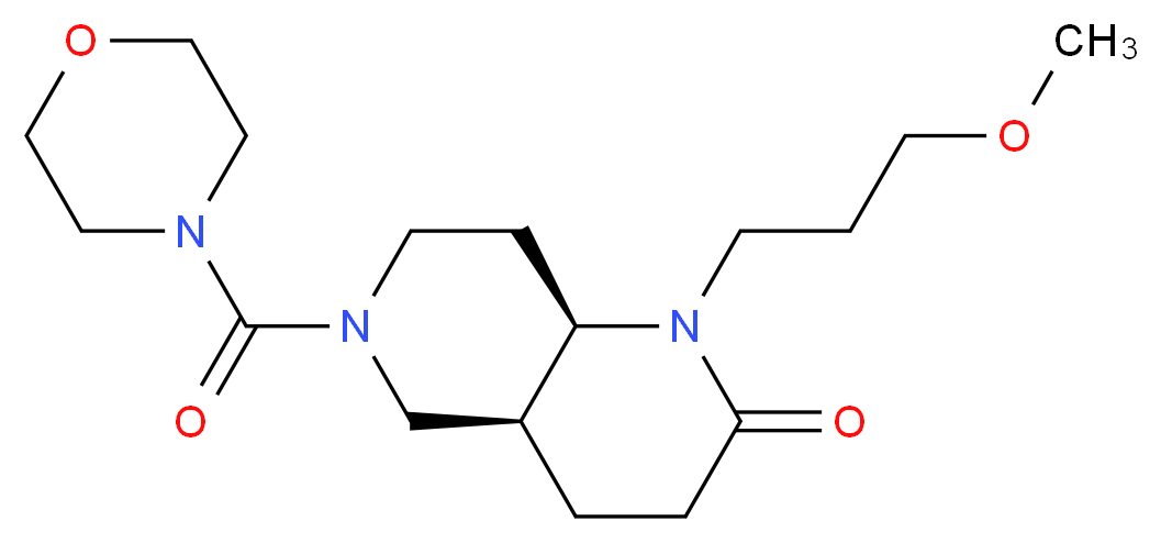 (4aS*,8aR*)-1-(3-methoxypropyl)-6-(morpholin-4-ylcarbonyl)octahydro-1,6-naphthyridin-2(1H)-one_分子结构_CAS_)
