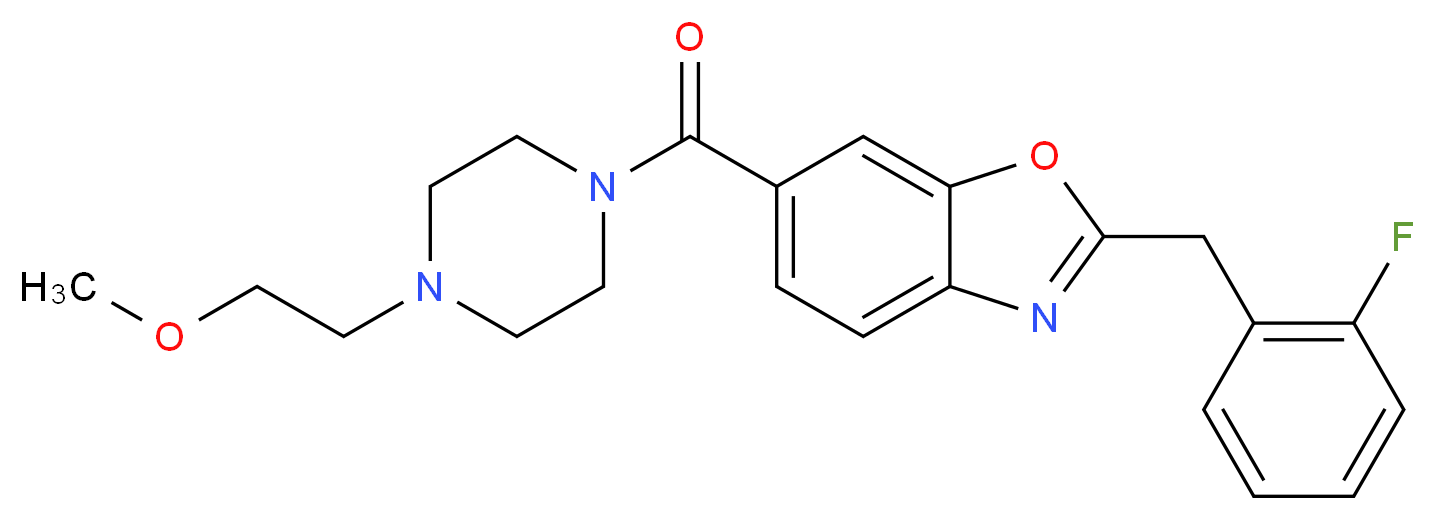 2-(2-fluorobenzyl)-6-{[4-(2-methoxyethyl)-1-piperazinyl]carbonyl}-1,3-benzoxazole_分子结构_CAS_)
