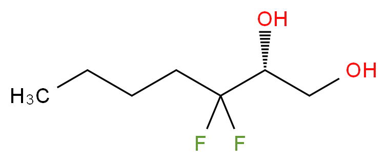 (2R)-3,3-difluoroheptane-1,2-diol_分子结构_CAS_158358-96-4