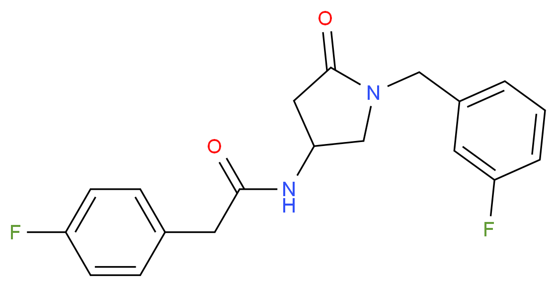 N-[1-(3-fluorobenzyl)-5-oxo-3-pyrrolidinyl]-2-(4-fluorophenyl)acetamide_分子结构_CAS_)