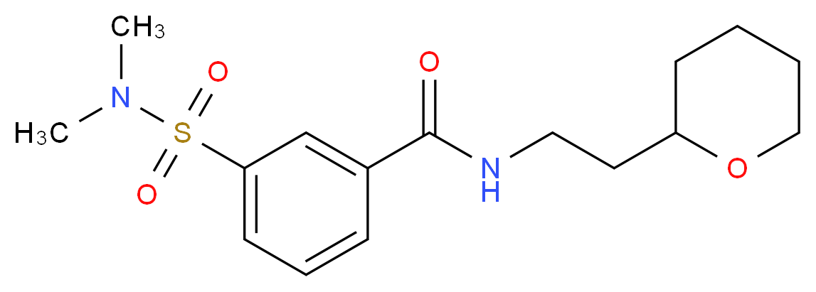 3-[(dimethylamino)sulfonyl]-N-[2-(tetrahydro-2H-pyran-2-yl)ethyl]benzamide_分子结构_CAS_)