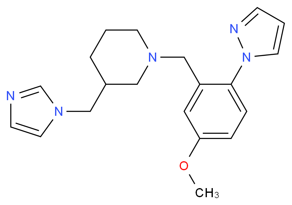 3-(1H-imidazol-1-ylmethyl)-1-[5-methoxy-2-(1H-pyrazol-1-yl)benzyl]piperidine_分子结构_CAS_)