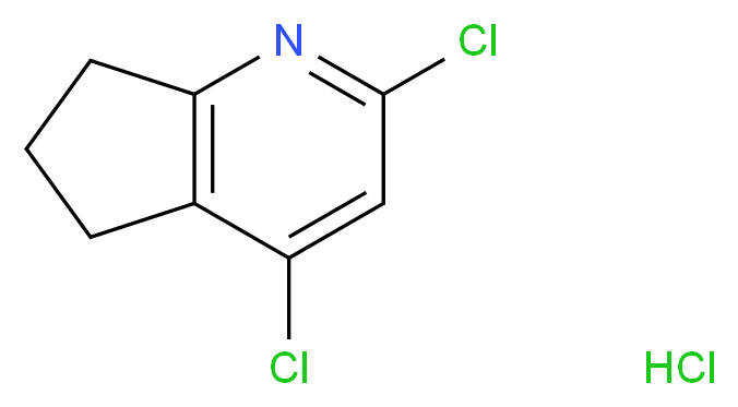 2,4-dichloro-5H,6H,7H-cyclopenta[b]pyridine hydrochloride_分子结构_CAS_1187830-87-0