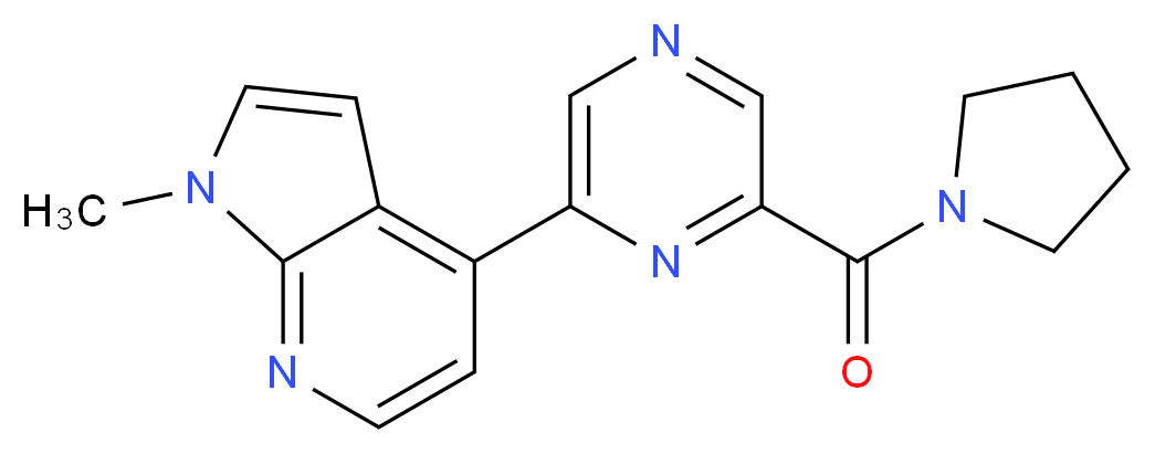 1-methyl-4-[6-(1-pyrrolidinylcarbonyl)-2-pyrazinyl]-1H-pyrrolo[2,3-b]pyridine_分子结构_CAS_)