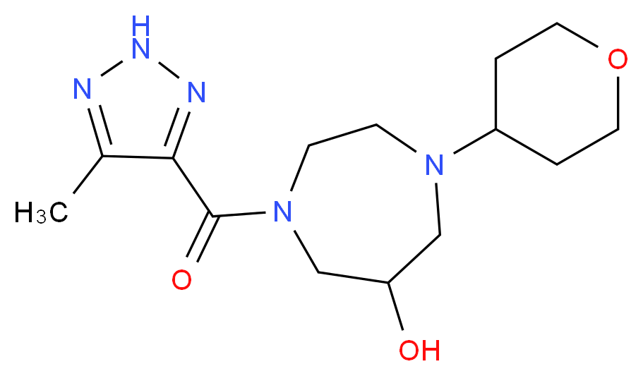 1-[(5-methyl-2H-1,2,3-triazol-4-yl)carbonyl]-4-(tetrahydro-2H-pyran-4-yl)-1,4-diazepan-6-ol_分子结构_CAS_)