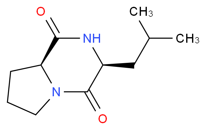 (3S,8aS)-3-(2-methylpropyl)-octahydropyrrolo[1,2-a]piperazine-1,4-dione_分子结构_CAS_2873-36-1