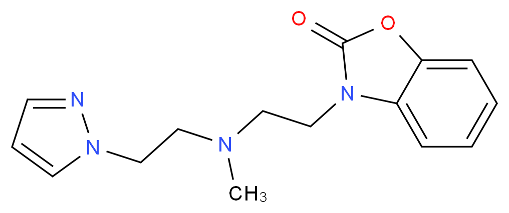 3-(2-{methyl[2-(1H-pyrazol-1-yl)ethyl]amino}ethyl)-1,3-benzoxazol-2(3H)-one_分子结构_CAS_)