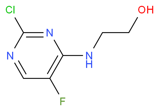 2-[(2-chloro-5-fluoropyrimidin-4-yl)amino]ethan-1-ol_分子结构_CAS_16255-90-6