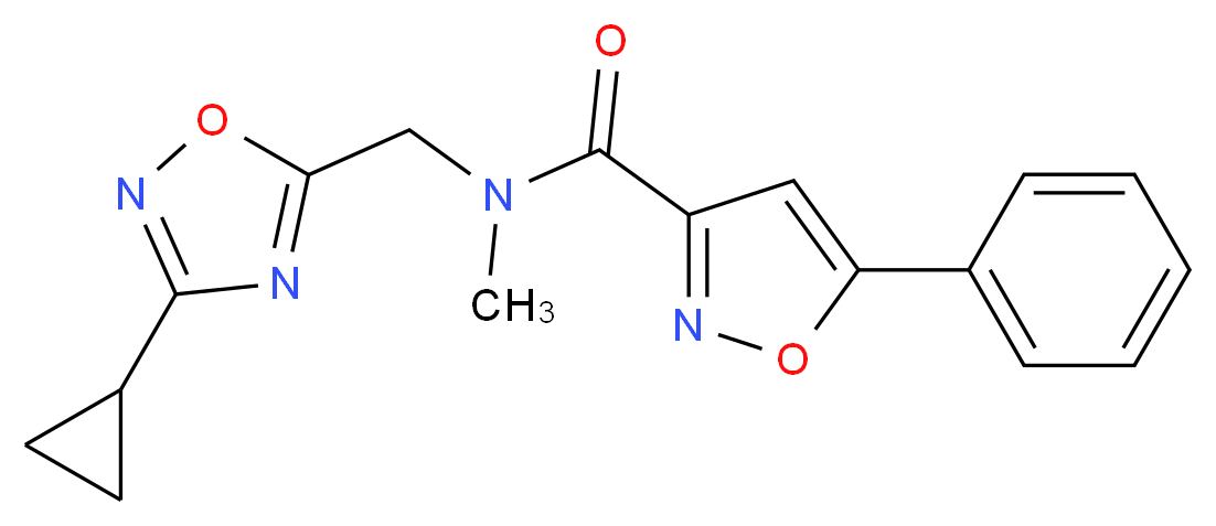 N-[(3-cyclopropyl-1,2,4-oxadiazol-5-yl)methyl]-N-methyl-5-phenylisoxazole-3-carboxamide_分子结构_CAS_)