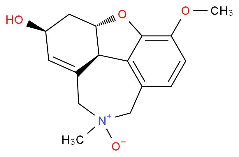 (1S,12S,14S)-14-hydroxy-9-methoxy-4-methyl-11-oxa-4-azatetracyclo[8.6.1.0<sup>1</sup>,<sup>1</sup><sup>2</sup>.0<sup>6</sup>,<sup>1</sup><sup>7</sup>]heptadeca-6(17),7,9,15-tetraen-4-ium-4-olate_分子结构_CAS_366485-18-9