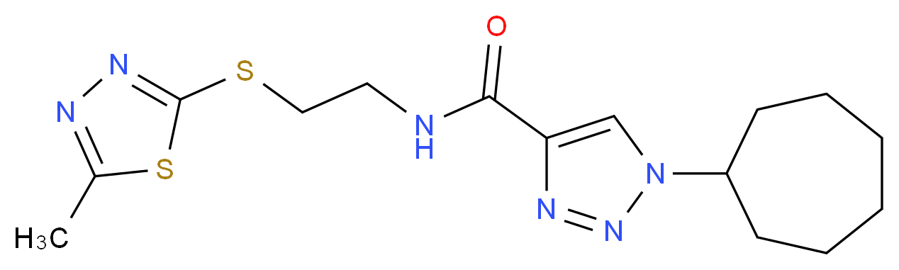 1-cycloheptyl-N-{2-[(5-methyl-1,3,4-thiadiazol-2-yl)thio]ethyl}-1H-1,2,3-triazole-4-carboxamide_分子结构_CAS_)