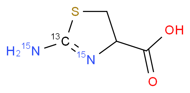 rac 2-Aminothiazoline-4-carboxylic Acid-13C,15N2_分子结构_CAS_)