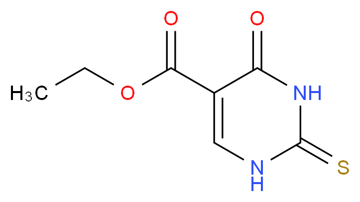 ethyl 4-oxo-2-sulfanylidene-1,2,3,4-tetrahydropyrimidine-5-carboxylate_分子结构_CAS_38026-46-9