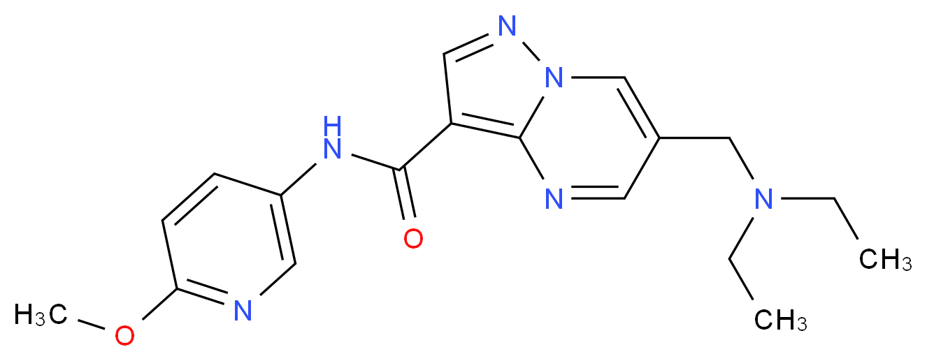 6-[(diethylamino)methyl]-N-(6-methoxypyridin-3-yl)pyrazolo[1,5-a]pyrimidine-3-carboxamide_分子结构_CAS_)