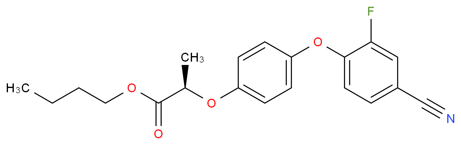 butyl (2R)-2-[4-(4-cyano-2-fluorophenoxy)phenoxy]propanoate_分子结构_CAS_122008-85-9