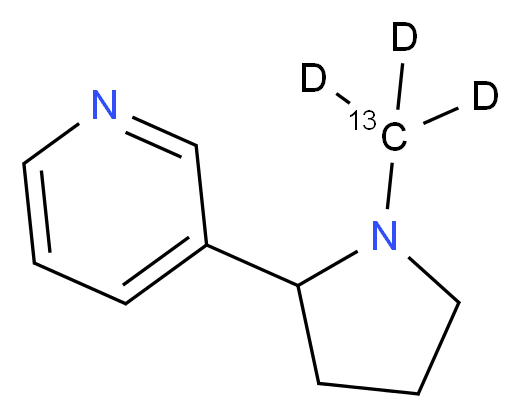 3-[1-(<sup>1</sup><sup>3</sup>C,<sup>2</sup>H<sub>3</sub>)methylpyrrolidin-2-yl]pyridine_分子结构_CAS_909014-86-4