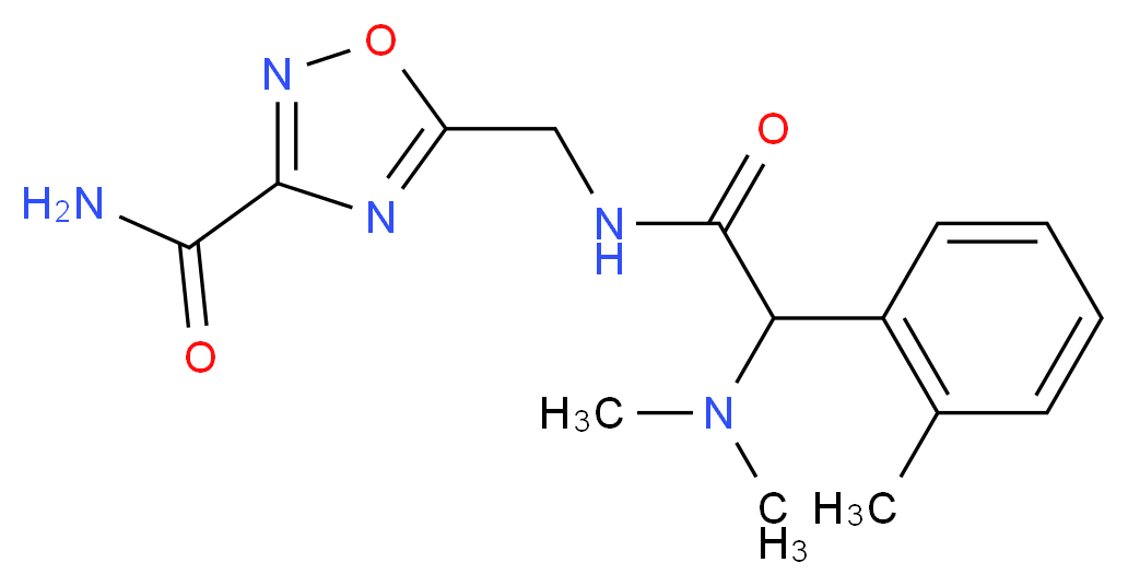 5-({[(dimethylamino)(2-methylphenyl)acetyl]amino}methyl)-1,2,4-oxadiazole-3-carboxamide_分子结构_CAS_)