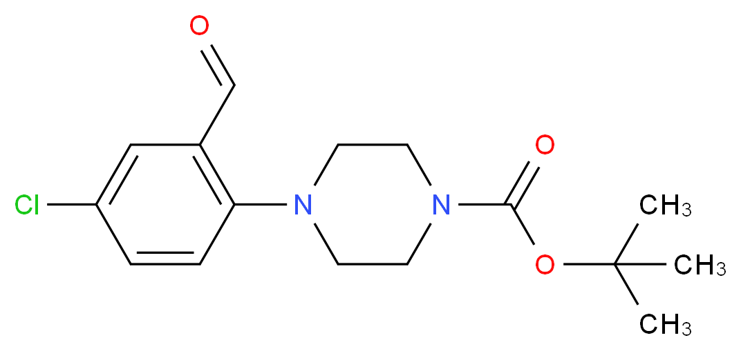 tert-butyl 4-(4-chloro-2-formylphenyl)piperazine-1-carboxylate_分子结构_CAS_869478-16-0
