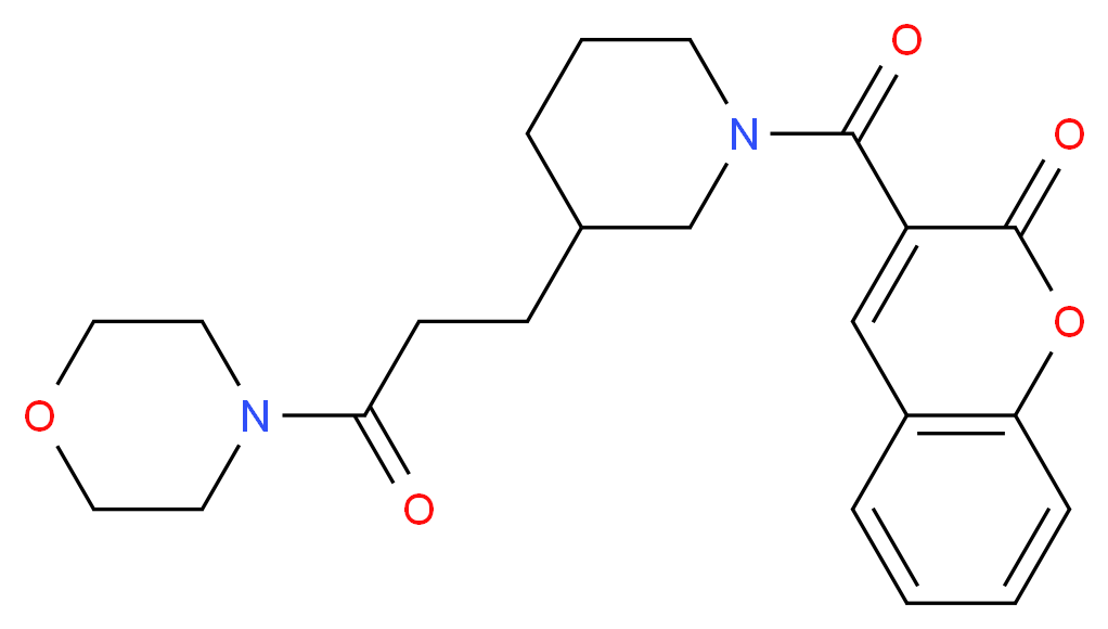 3-({3-[3-(4-morpholinyl)-3-oxopropyl]-1-piperidinyl}carbonyl)-2H-chromen-2-one_分子结构_CAS_)
