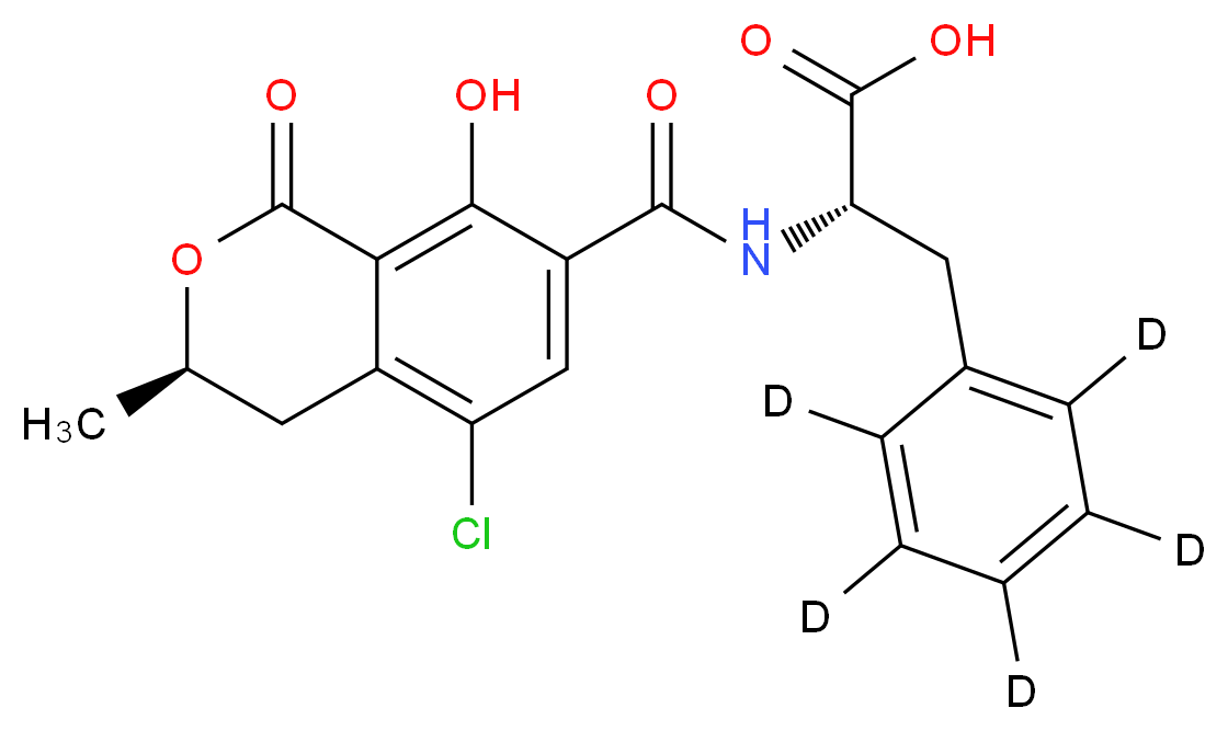 赭曲霉素 A-d5 溶液_分子结构_CAS_666236-28-8)