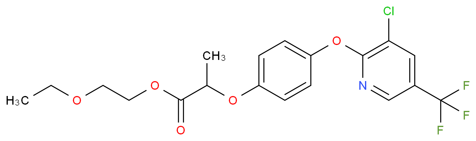 2-ethoxyethyl 2-(4-{[3-chloro-5-(trifluoromethyl)pyridin-2-yl]oxy}phenoxy)propanoate_分子结构_CAS_87237-48-7