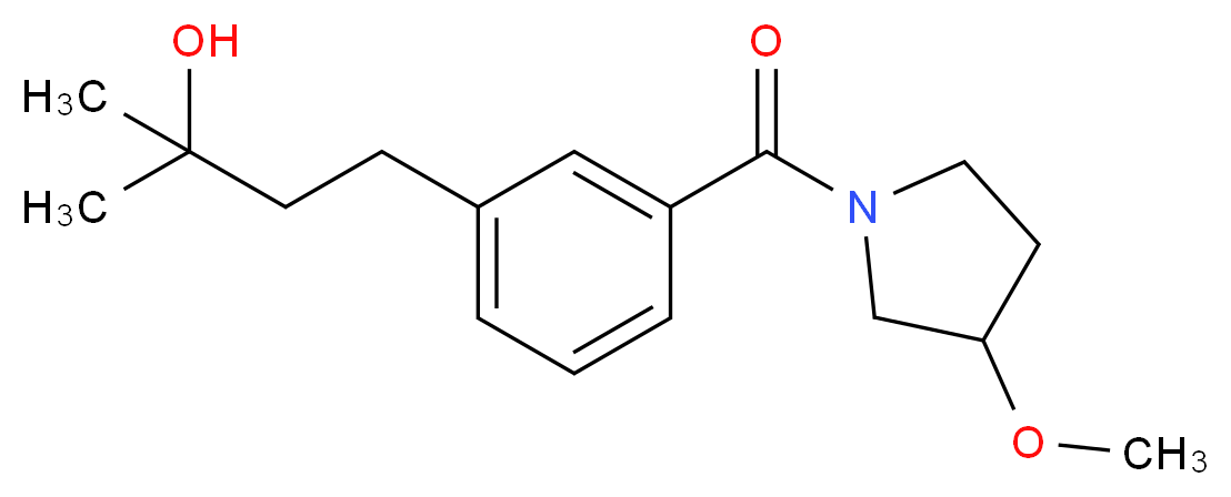4-{3-[(3-methoxy-1-pyrrolidinyl)carbonyl]phenyl}-2-methyl-2-butanol_分子结构_CAS_)