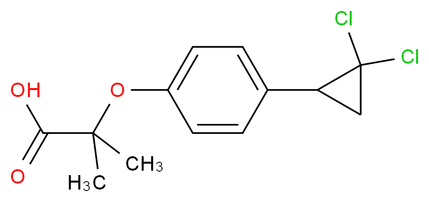 2-[4-(2,2-dichlorocyclopropyl)phenoxy]-2-methylpropanoic acid_分子结构_CAS_52214-84-3
