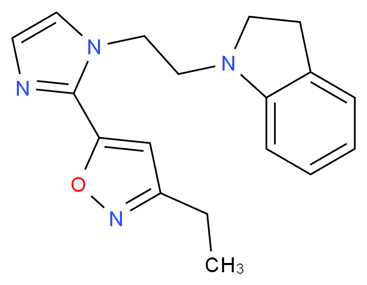 1-{2-[2-(3-ethylisoxazol-5-yl)-1H-imidazol-1-yl]ethyl}indoline_分子结构_CAS_)