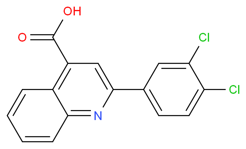 2-(3,4-dichlorophenyl)quinoline-4-carboxylic acid_分子结构_CAS_148887-61-0