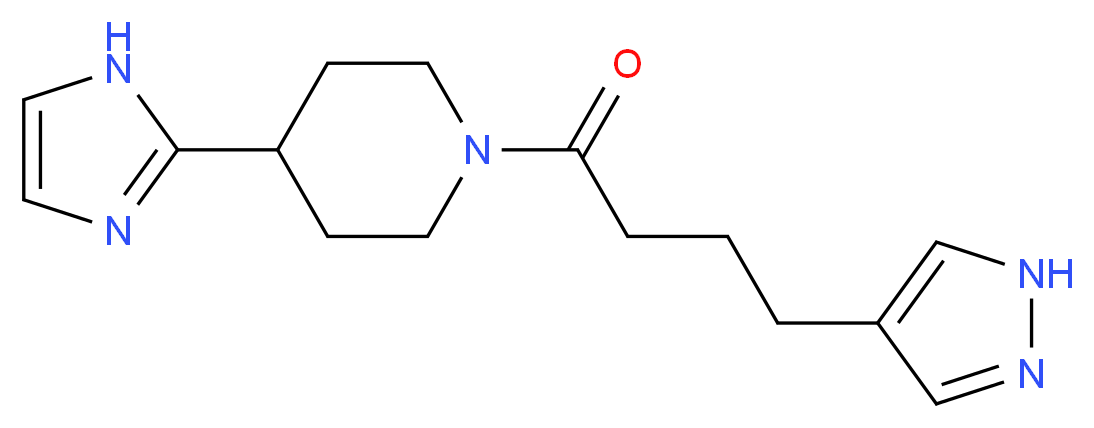 4-(1H-imidazol-2-yl)-1-[4-(1H-pyrazol-4-yl)butanoyl]piperidine_分子结构_CAS_)