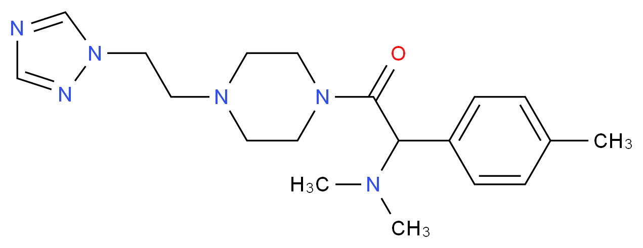 N,N-dimethyl-1-(4-methylphenyl)-2-oxo-2-{4-[2-(1H-1,2,4-triazol-1-yl)ethyl]-1-piperazinyl}ethanamine_分子结构_CAS_)