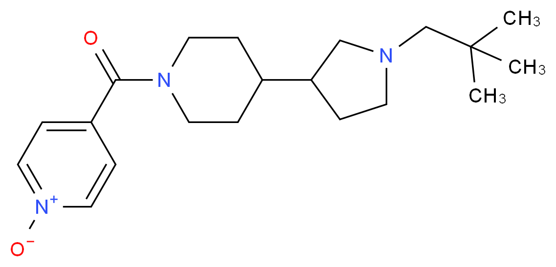 4-({4-[1-(2,2-dimethylpropyl)-3-pyrrolidinyl]-1-piperidinyl}carbonyl)pyridine 1-oxide_分子结构_CAS_)