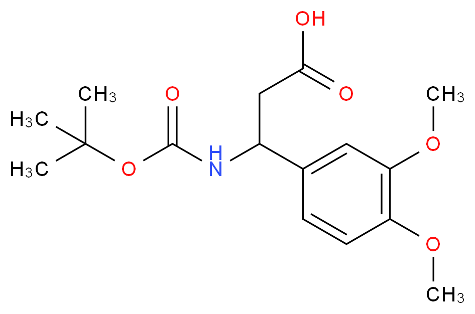 3-{[(tert-butoxy)carbonyl]amino}-3-(3,4-dimethoxyphenyl)propanoic acid_分子结构_CAS_284492-37-1